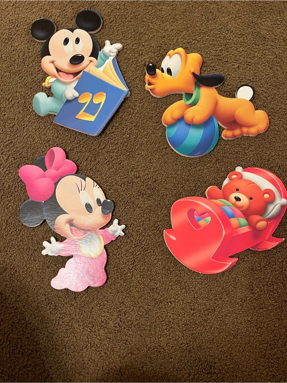 Disney Characters Nursery Wall Décor - Pink, Blue, Orange, Red, Black
